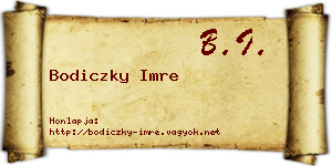 Bodiczky Imre névjegykártya